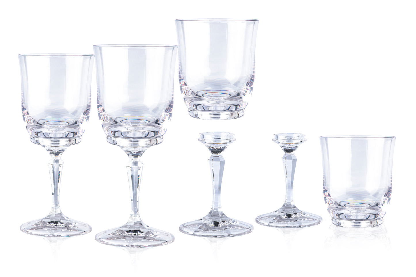 Clear Cut Tumbler with Twist off Stem, Set of 4