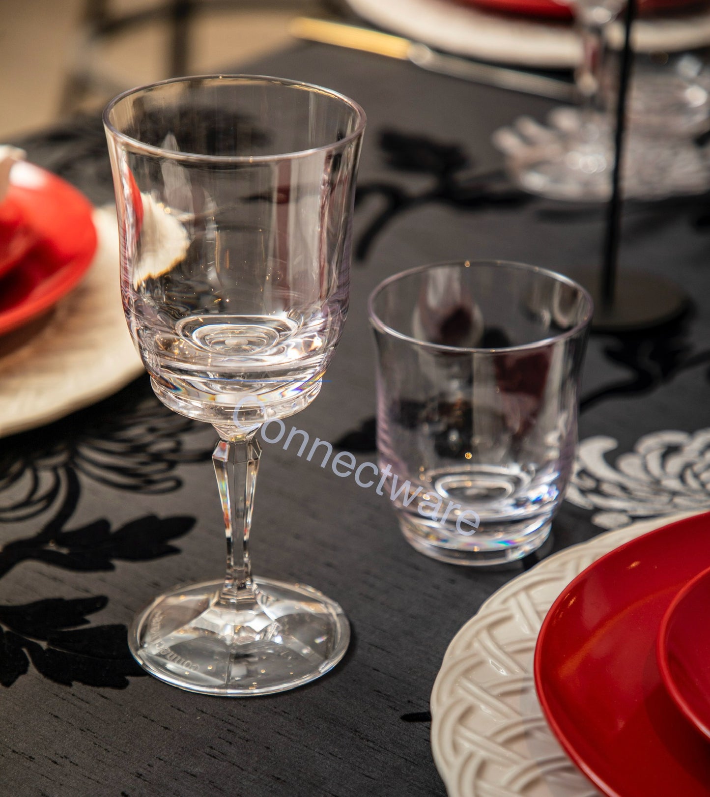 Clear Cut Tumbler with Twist off Stem, Set of 4